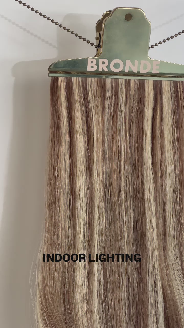 video of QALI shade bronde in both indoor & outdoor lighting